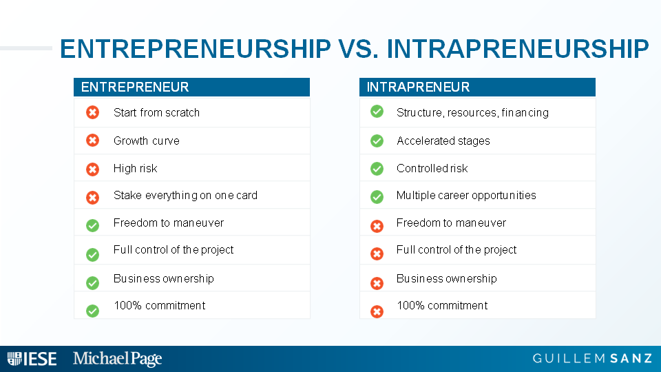 differences entrepreneur intrapreneur